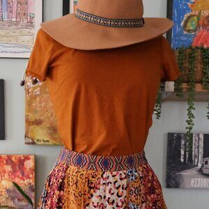 Madewell Women’s XS Cotton Boxy Crop Tee T-Shirt Rust Orange